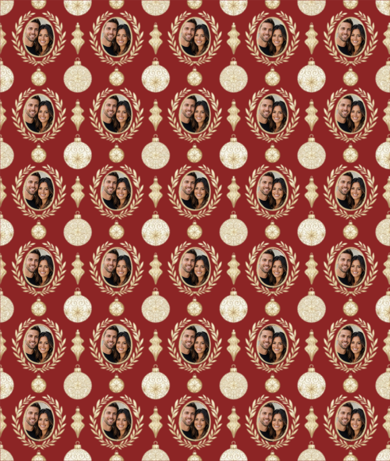 Personalized Holiday Cameos Wrapping Paper | Custom Gift Wrap