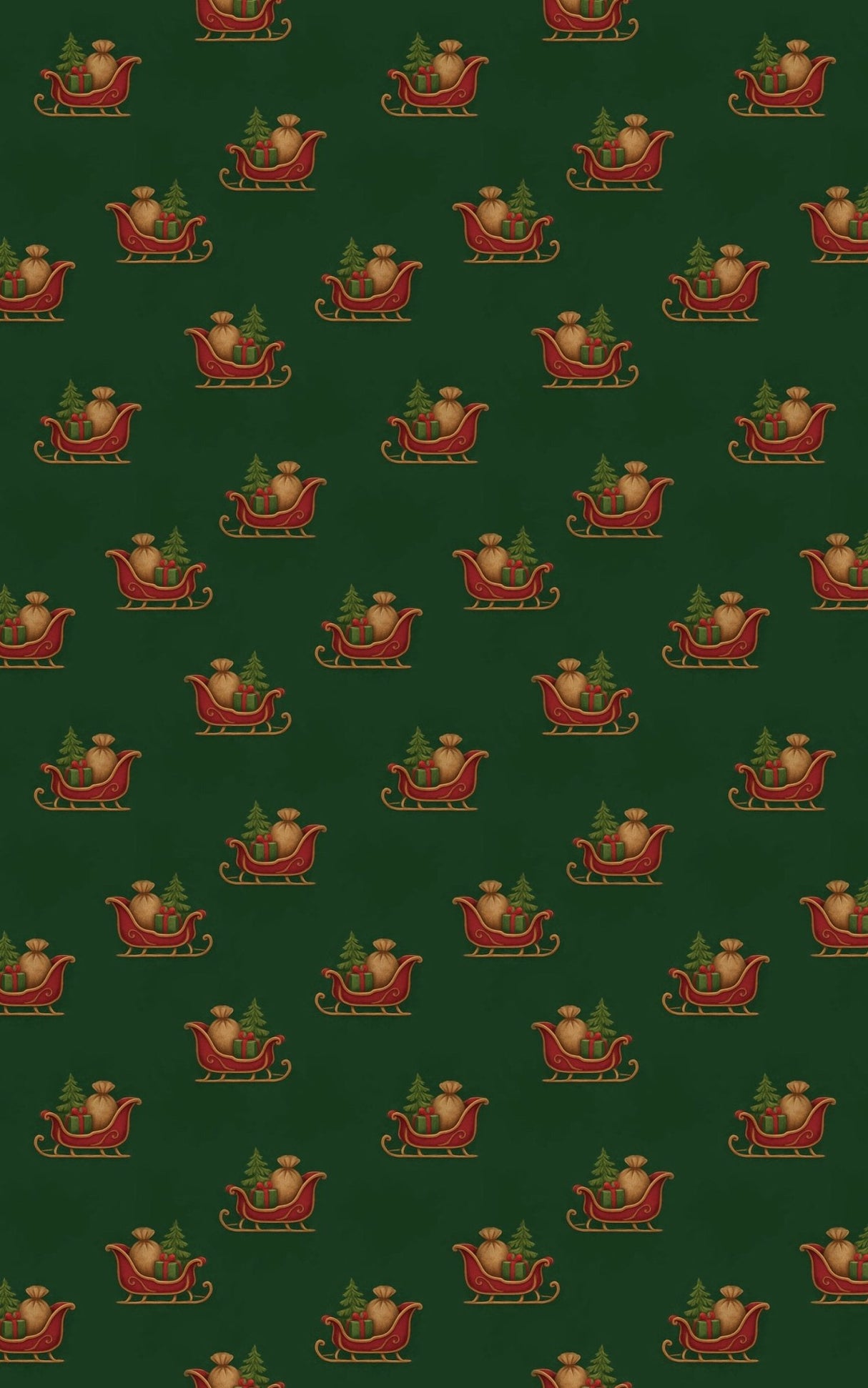 Santa Sleigh Pattern - London Penny Gift Wrap