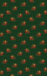Santa Sleigh Pattern - London Penny Gift Wrap