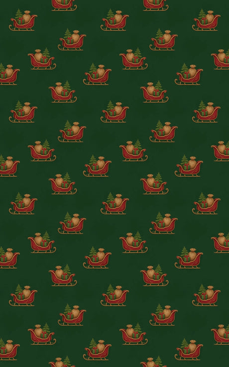 Santa Sleigh Pattern - London Penny Gift Wrap