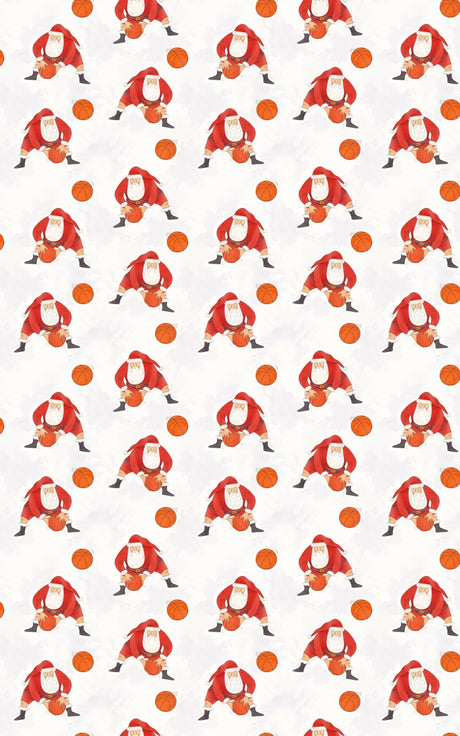 Santa playing Basketball - London Penny Gift Wrap