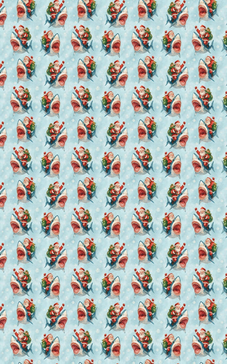 Sharky Christmas Splash - London Penny Gift Wrap