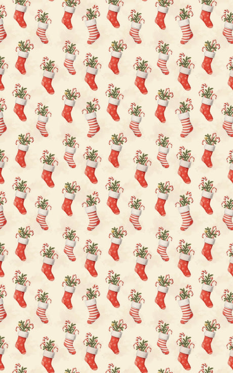 Santa's Sock Pattern - London Penny Gift Wrap