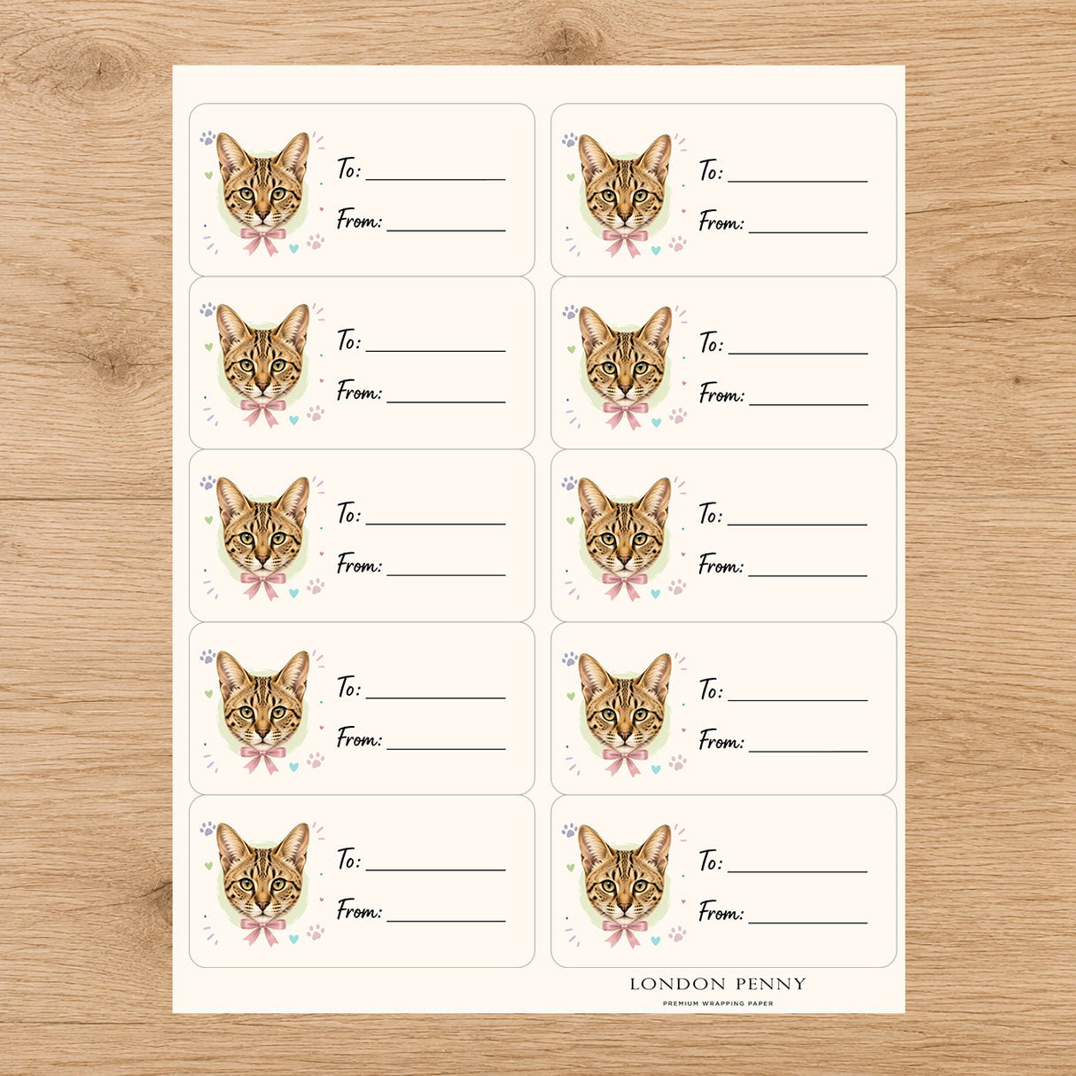 Savannah Purrfectly Yours Gift Tag Sticker Sheet