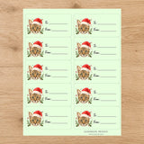 Savannah Santa Paws Gift Tag Sticker Sheet - London Penny Gift Wrap