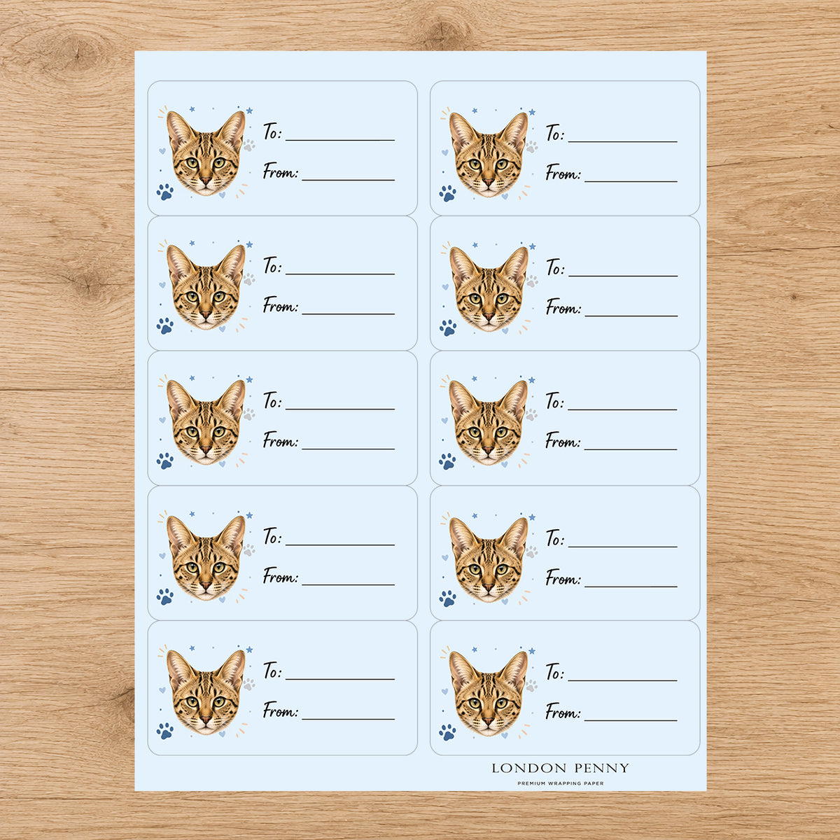 Savannah Pawprint Wishes Gift Tag Sticker Sheet