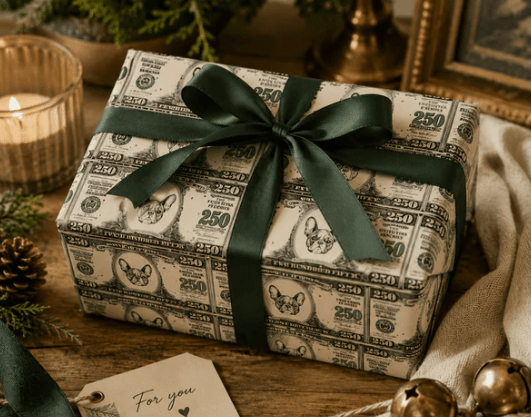 Personalized $250 Bill 6FT Wrapping Paper Test - London Penny Gift Wrap