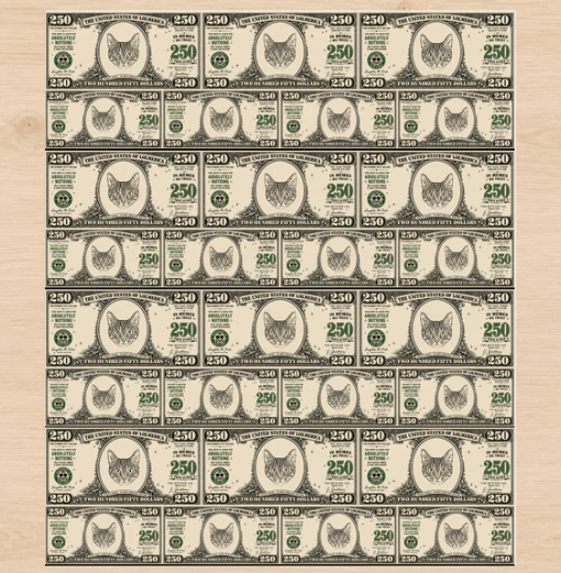 Personalized $250 Bill 6FT Wrapping Paper Test - London Penny Gift Wrap