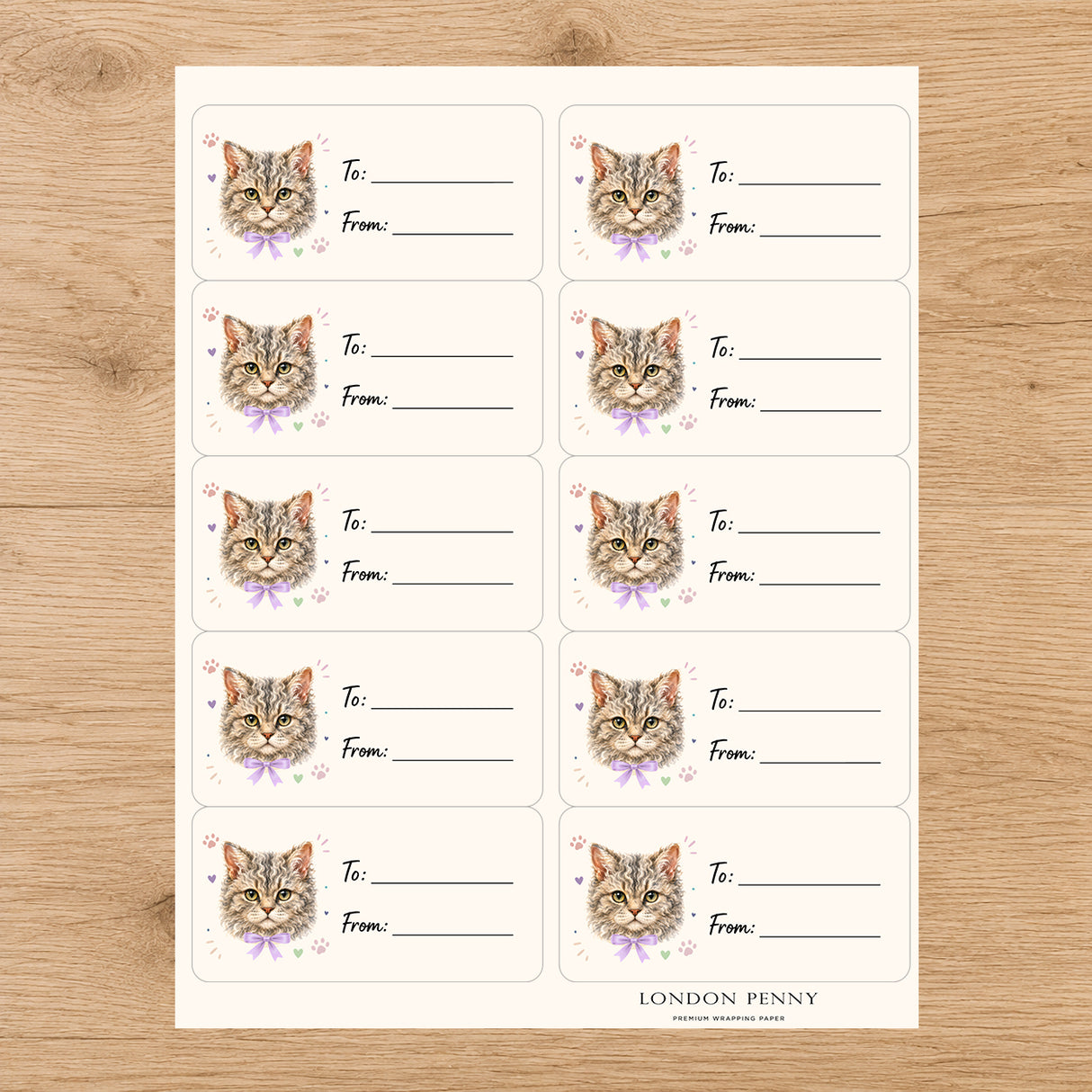 Selkirk Rex Purrfectly Yours Gift Tag Sticker Sheet