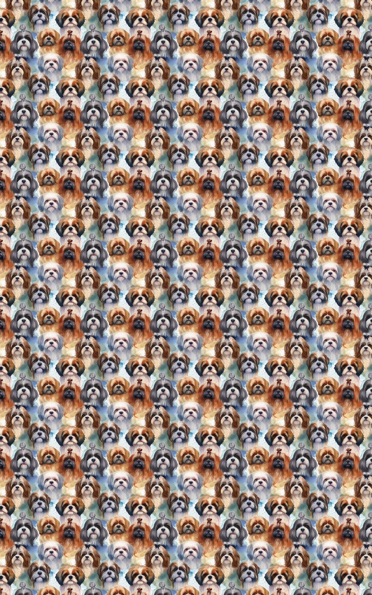 Festive Shih Tzu Frolic - London Penny Gift Wrap