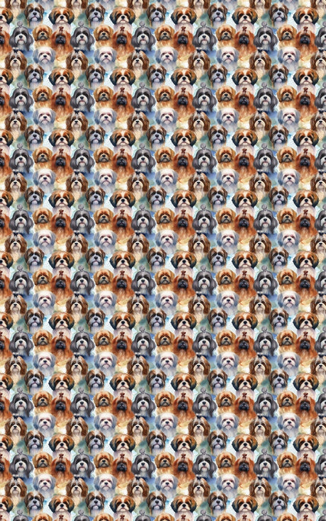 Festive Shih Tzu Frolic - London Penny Gift Wrap