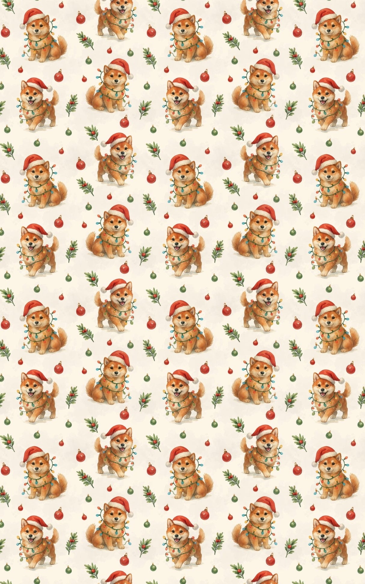 Merry Shiba Lights - London Penny Gift Wrap