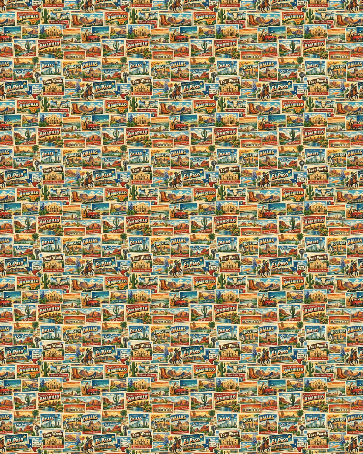 Texas Postcard Memories Sherpa Blanket - London Penny Gift Wrap