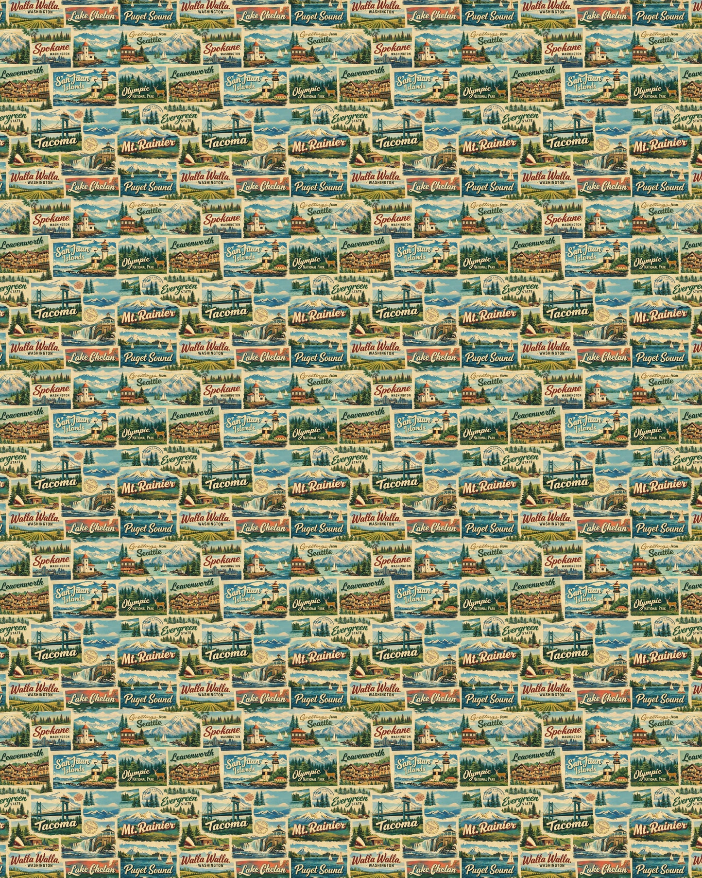 Washington Postcard Memories Sherpa Blanket