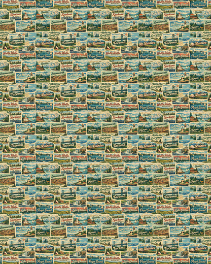 Washington Postcard Memories Sherpa Blanket