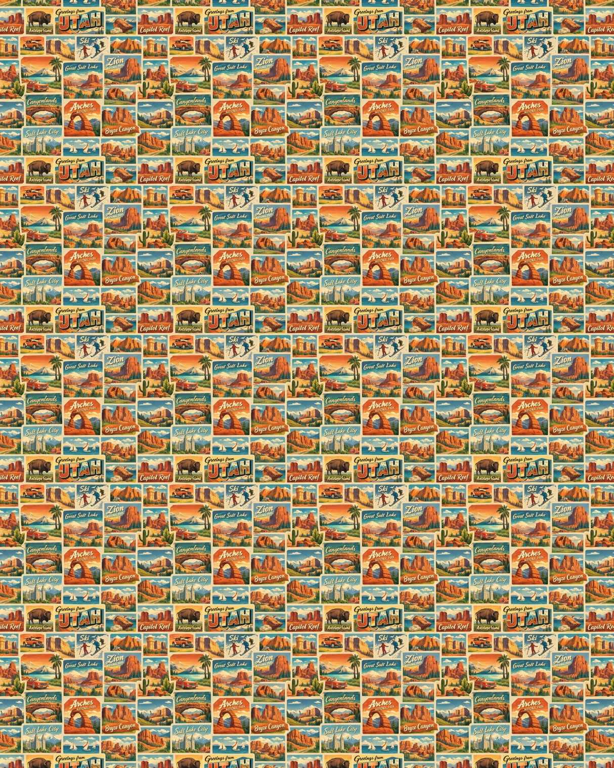 Utah Postcard Memories Sherpa Blanket - London Penny Gift Wrap