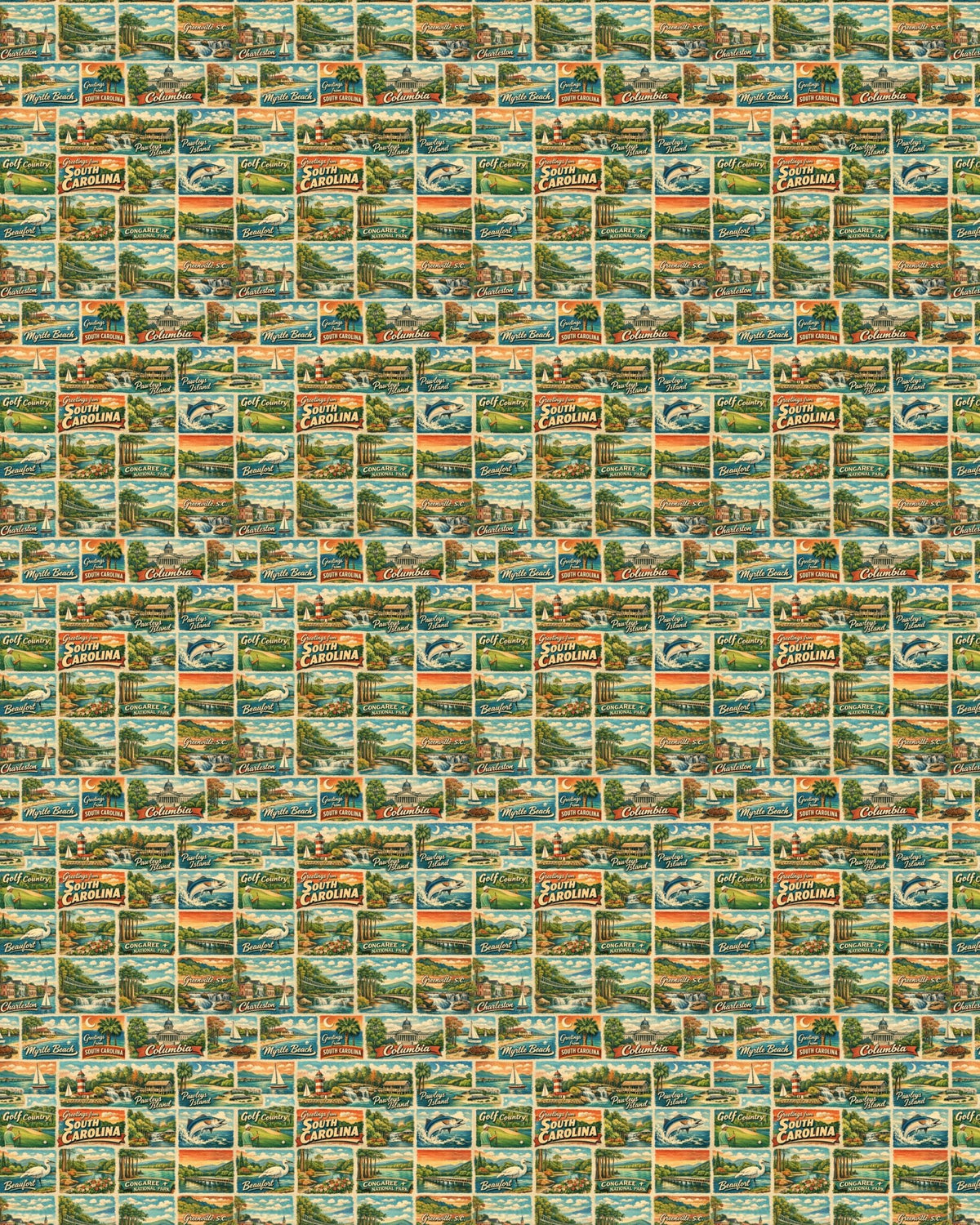 South Carolina Postcard Memories Sherpa Blanket - London Penny Gift Wrap
