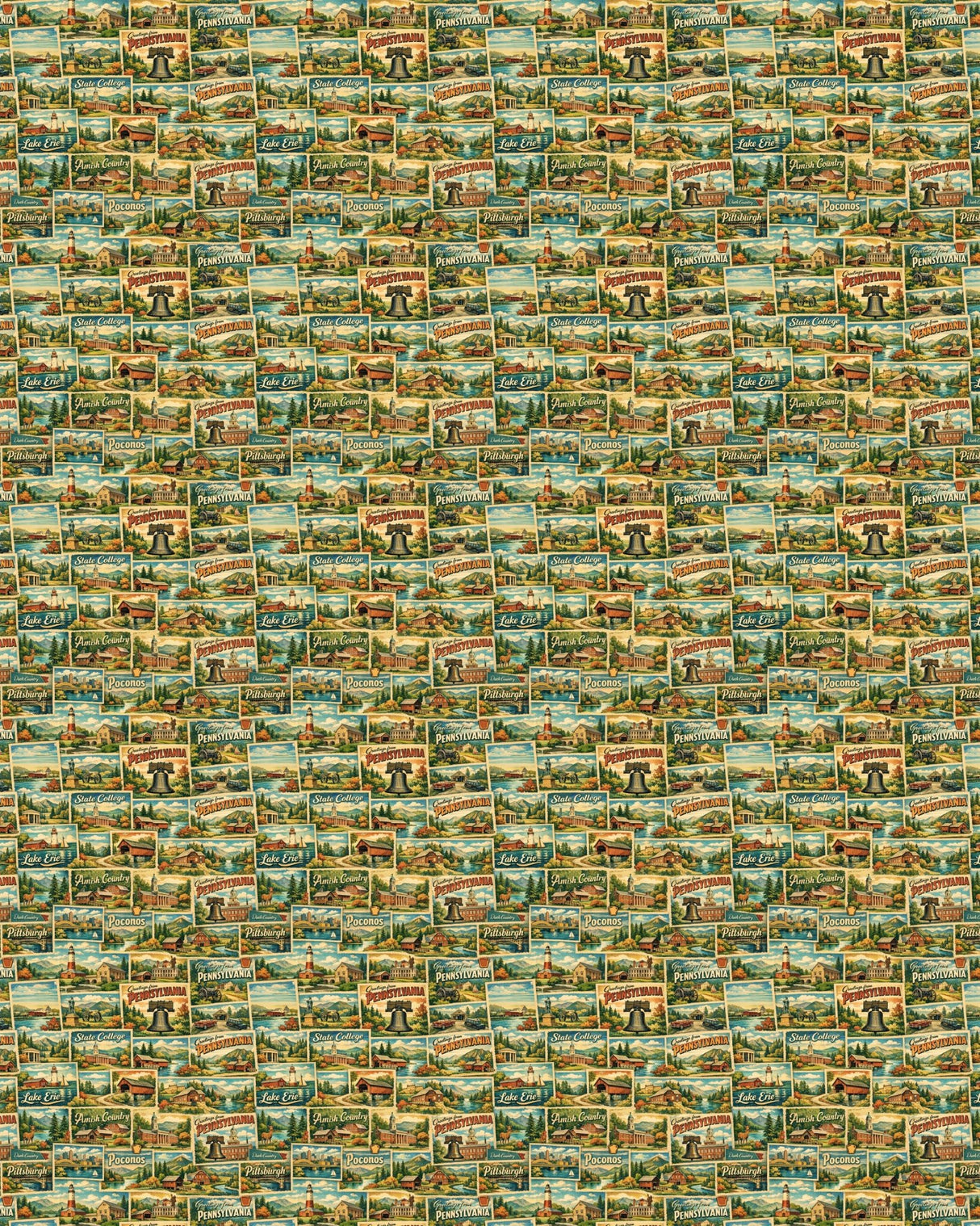 Pennsylvania Postcard Memories Sherpa Blanket - London Penny Gift Wrap