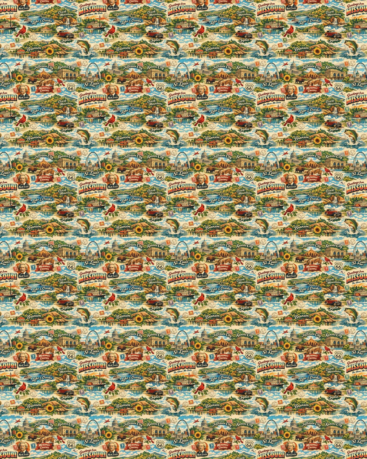 Missouri Postcard Memories Sherpa Blanket - London Penny Gift Wrap