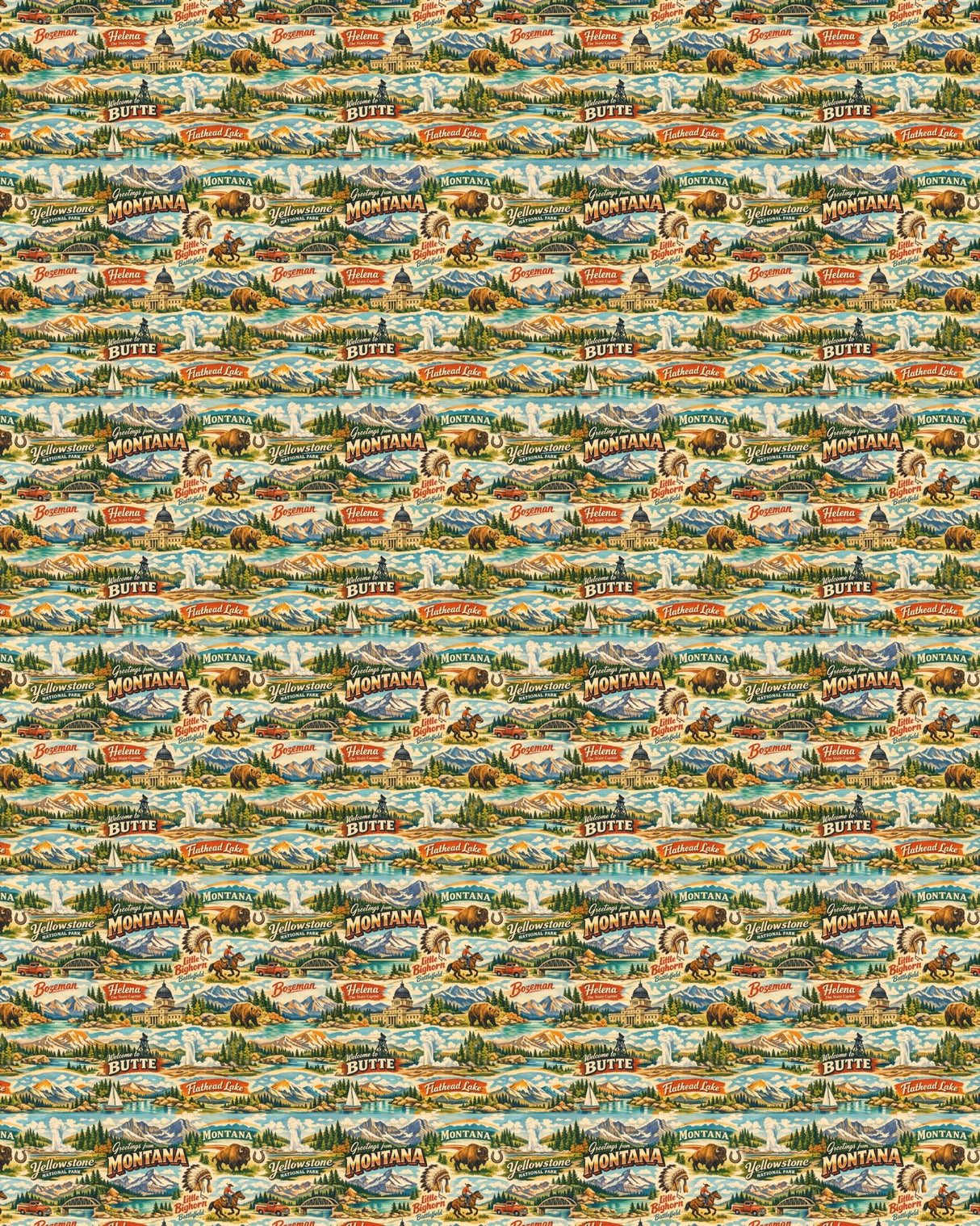 Montana Postcard Memories Sherpa Blanket - London Penny Gift Wrap