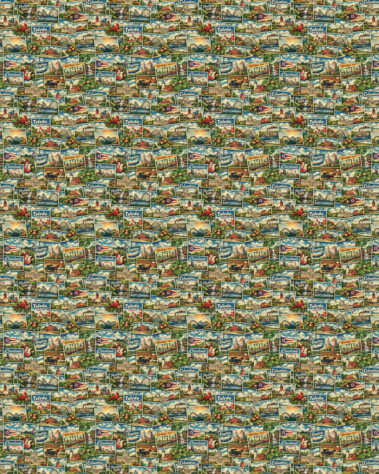 Ohio Postcard Memories Sherpa Blanket - London Penny Gift Wrap