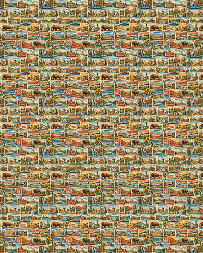 Oklahoma Postcard Memories Sherpa Blanket