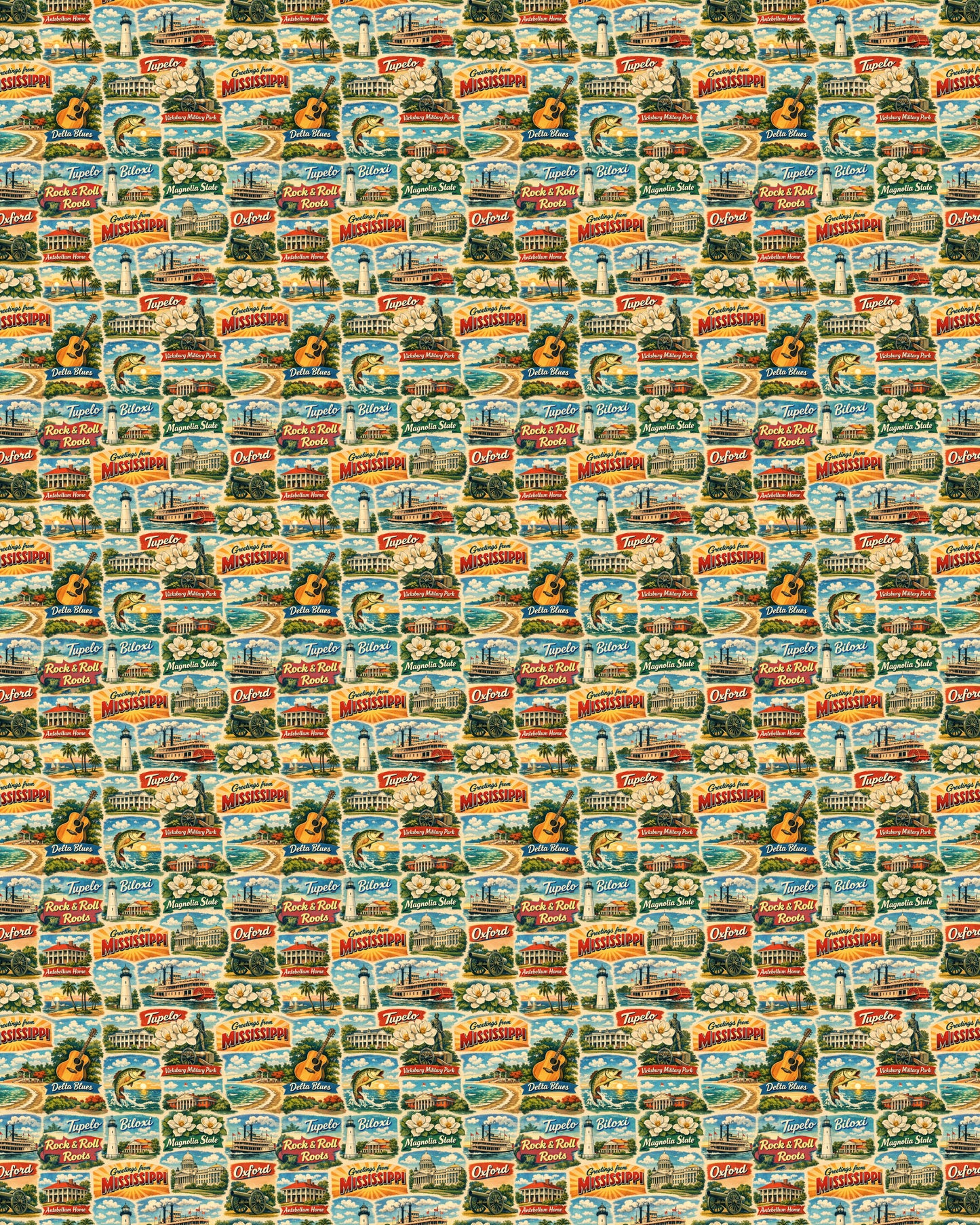 Mississippi Postcard Memories Sherpa Blanket