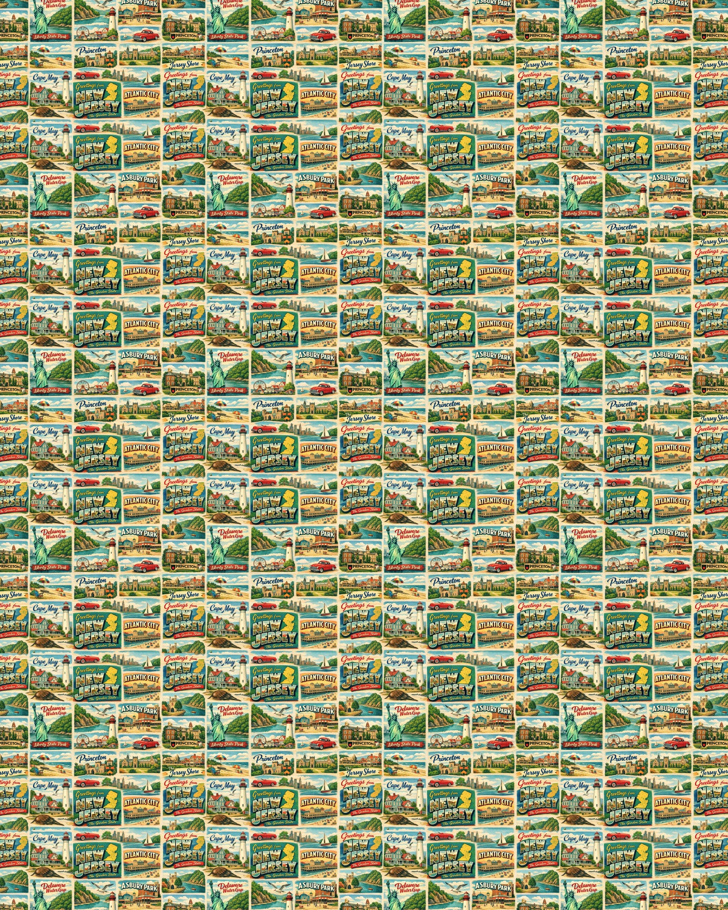 New Jersey Postcard Memories Sherpa Blanket