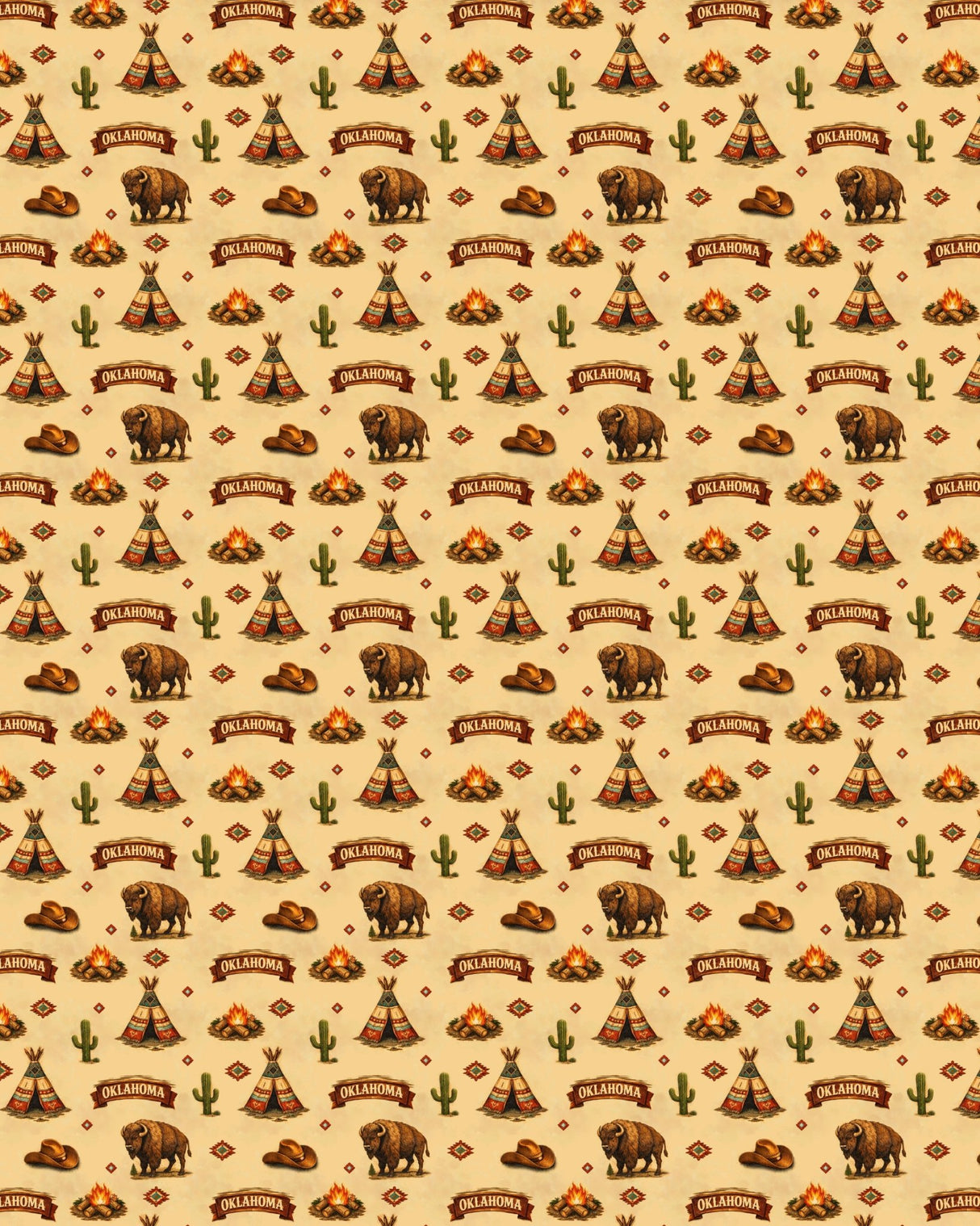 Oklahoma Western Prairie Sherpa Blanket - London Penny Gift Wrap