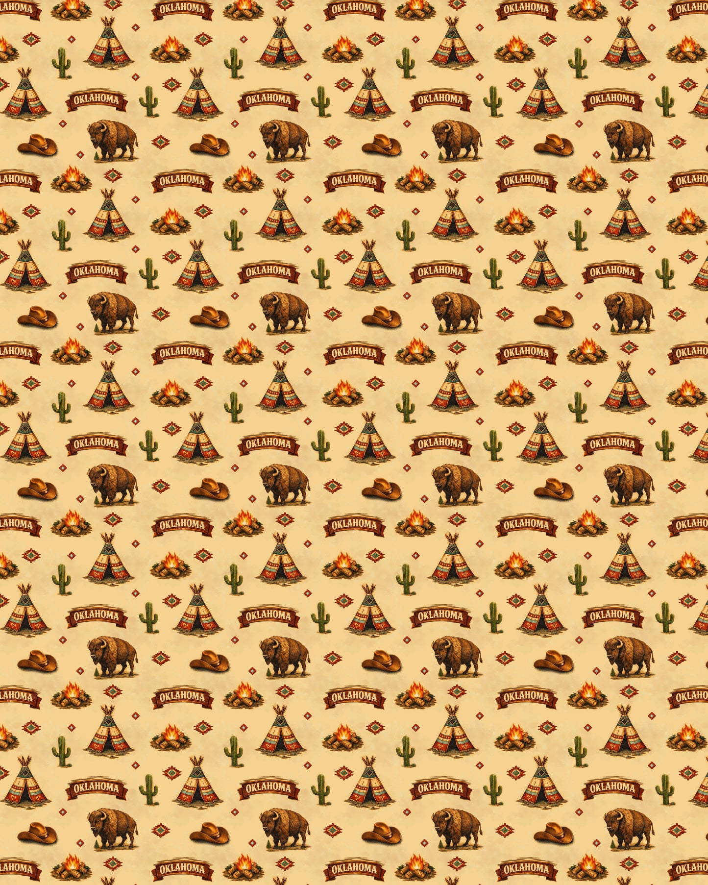 Oklahoma Western Prairie Sherpa Blanket