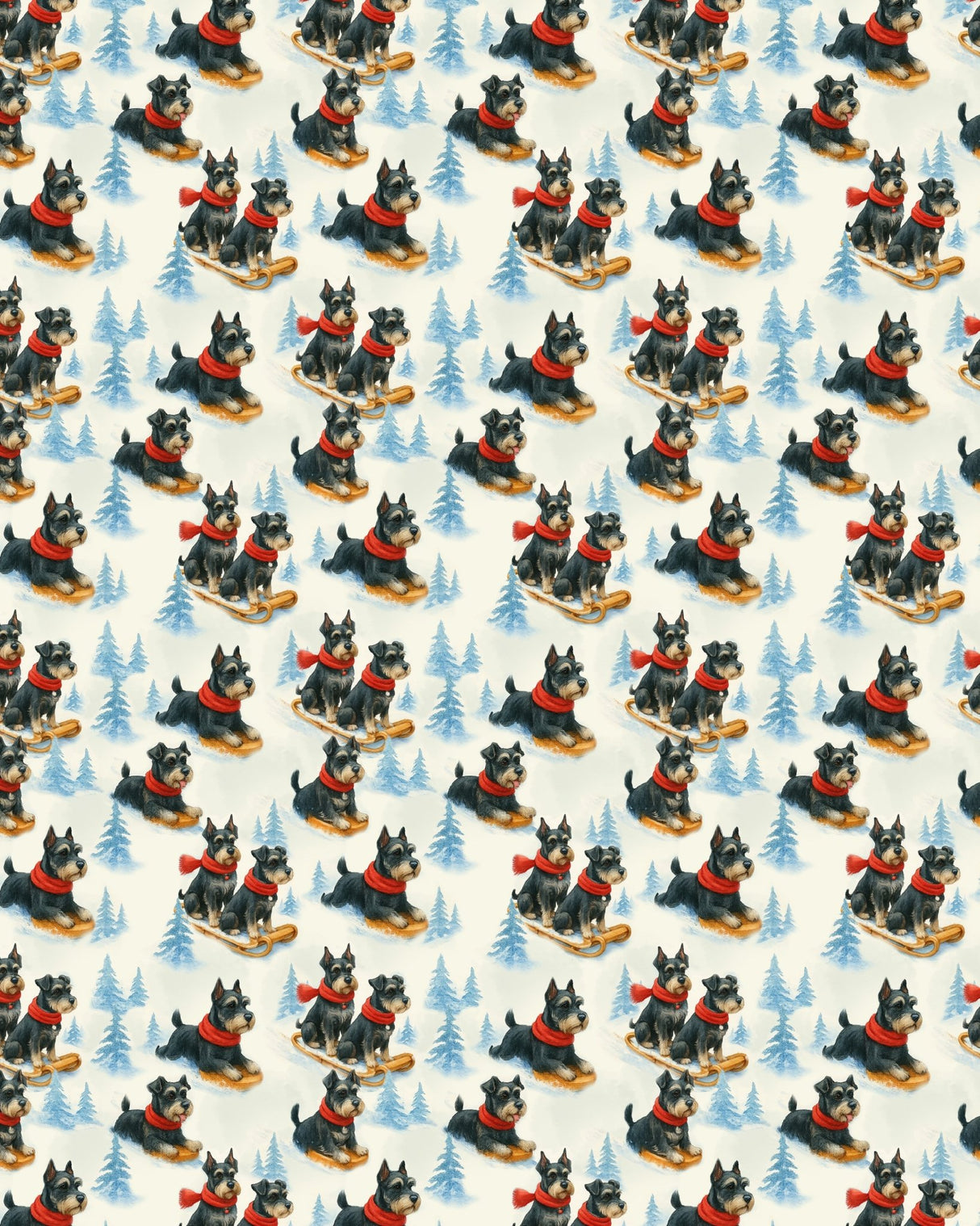Snowy Trails, Schnauzer Tales Sherpa Blanket - London Penny Gift Wrap