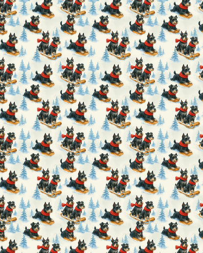 Snowy Trails, Schnauzer Tales Sherpa Blanket