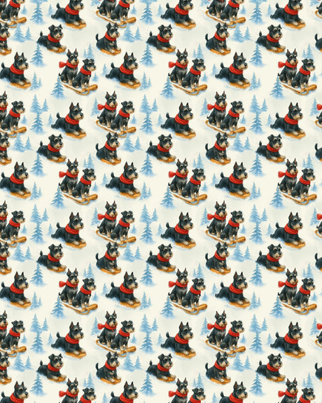 Snowy Trails, Schnauzer Tales Sherpa Blanket - London Penny Gift Wrap
