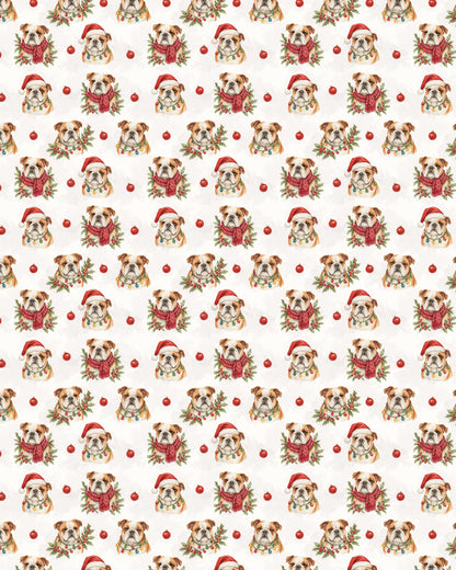 Bulldog Christmas Charm Sherpa Blanket