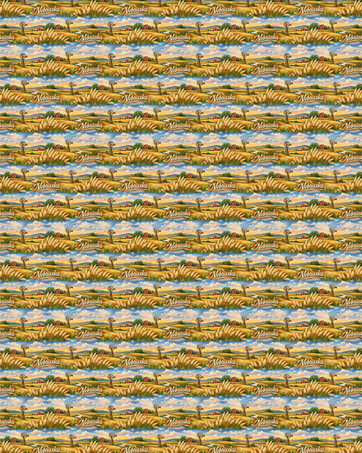 Nebraska Prairie Horizon Sherpa Blanket - London Penny Gift Wrap
