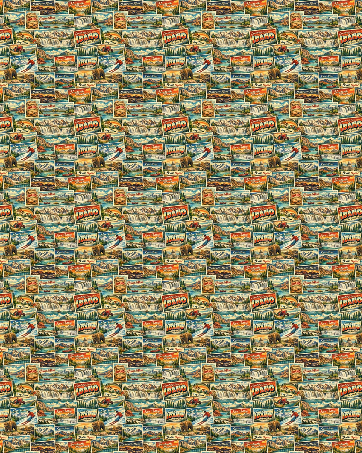 Idaho Postcard Memories Sherpa Blanket - London Penny Gift Wrap
