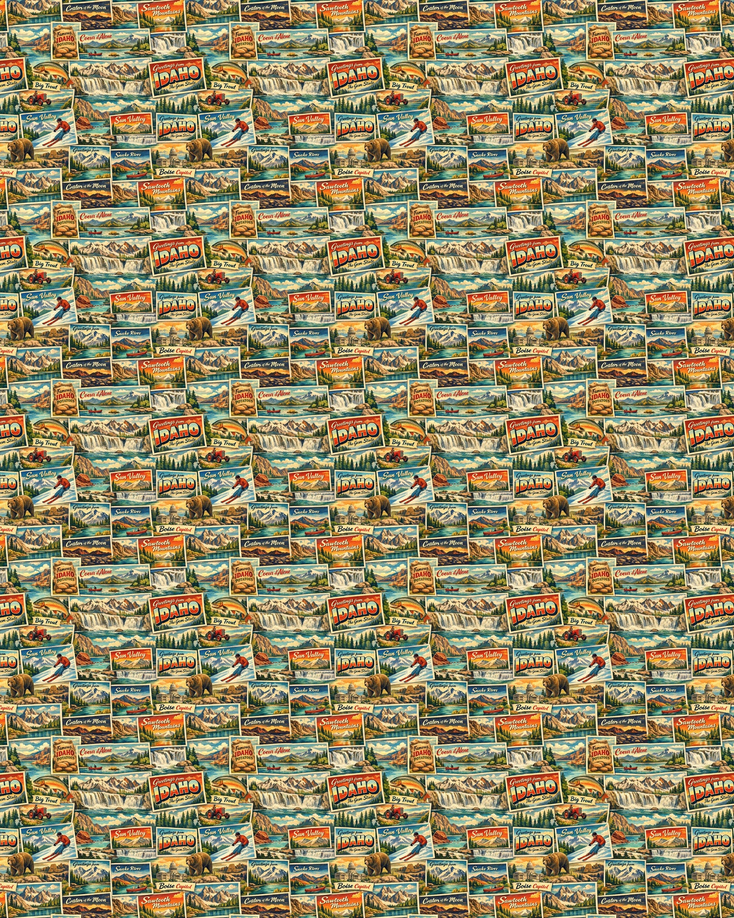 Idaho Postcard Memories Sherpa Blanket