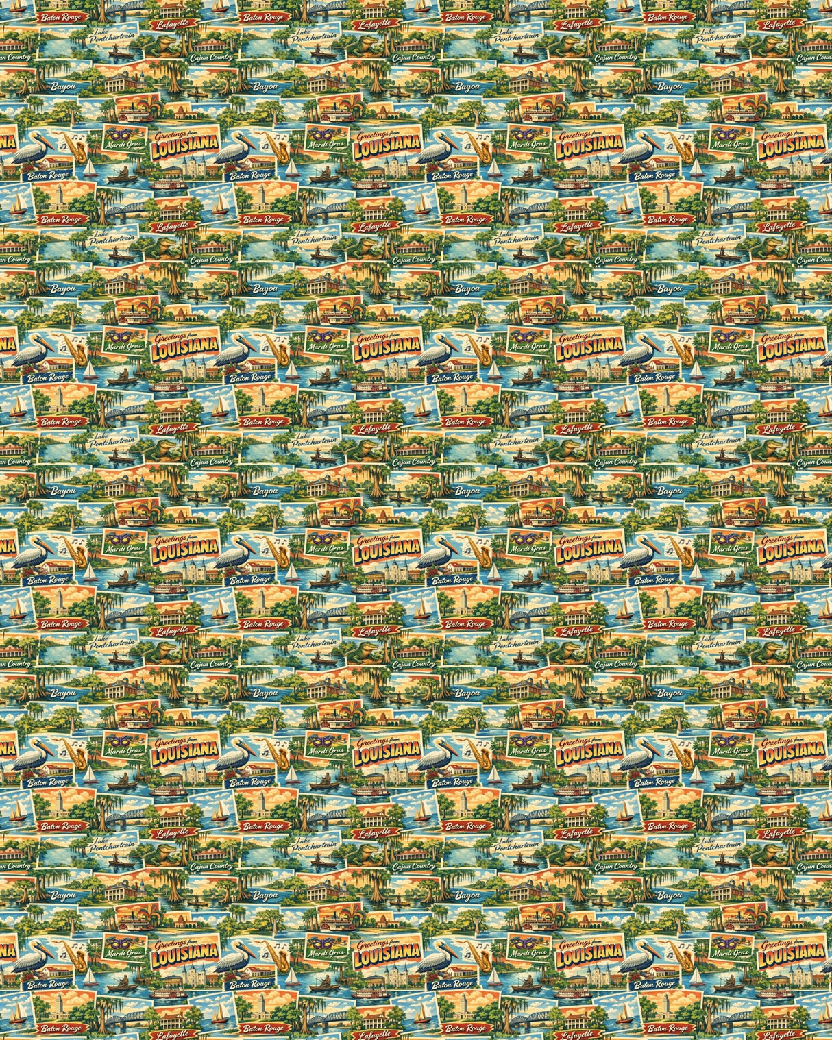 Louisiana Postcard Memories Sherpa Blanket - London Penny Gift Wrap