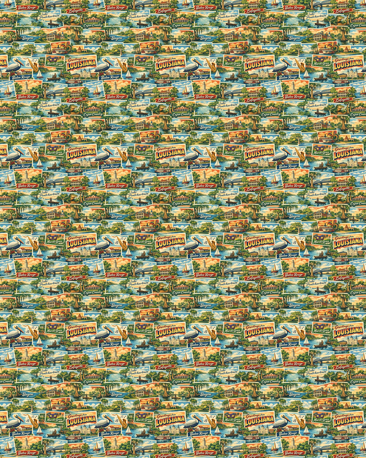 Louisiana Postcard Memories Sherpa Blanket