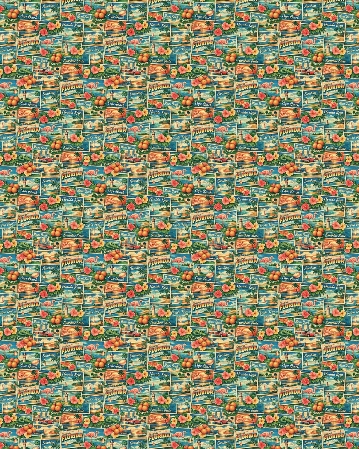 Florida Postcard Memories Sherpa Blanket - London Penny Gift Wrap