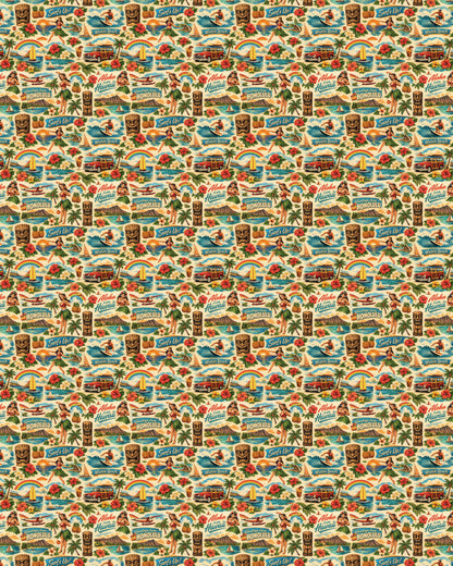 Hawaii Postcard Memories Sherpa Blanket