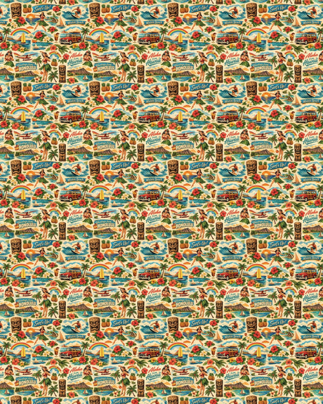 Hawaii Postcard Memories Sherpa Blanket - London Penny Gift Wrap