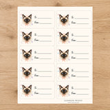 Siamese Purrfectly Yours Gift Tag Sticker Sheet