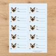 Siamese Pawprint Wishes Gift Tag Sticker Sheet - London Penny Gift Wrap