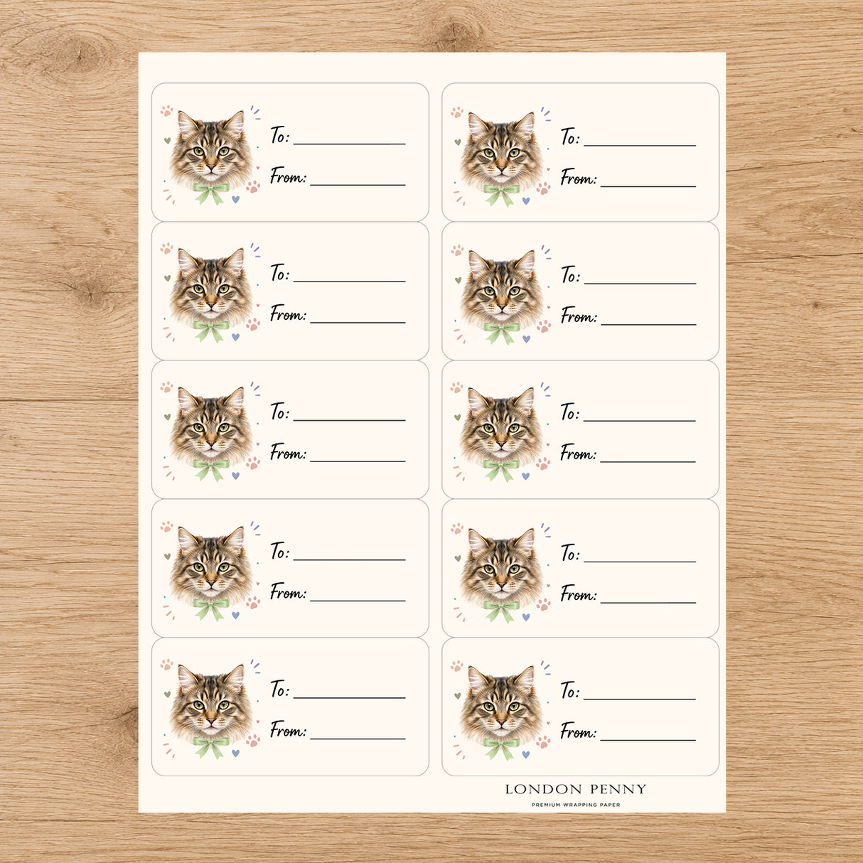 Siberian Purrfectly Yours Gift Tag Sticker Sheet