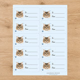 Siberian Pawprint Wishes Gift Tag Sticker Sheet
