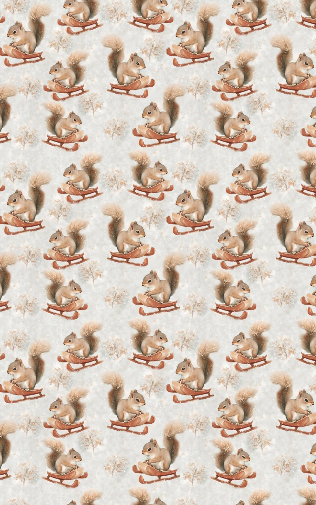 Snowbound Squirrel - London Penny Gift Wrap