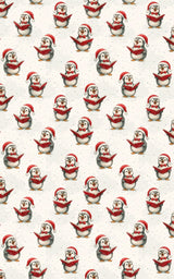 Snowy Caroling Penguin - London Penny Gift Wrap