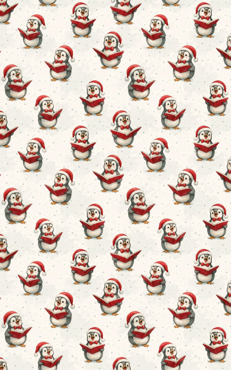 Snowy Caroling Penguin - London Penny Gift Wrap