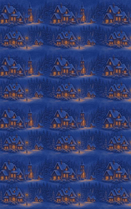 Snowy Village - London Penny Gift Wrap